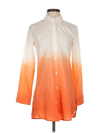 Pre-owned Tommy Bahama Long Sleeve Blouse In Orange