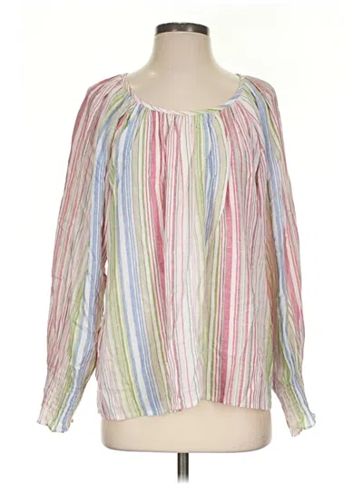 Pre-owned Tommy Bahama Long Sleeve Blouse In Pink