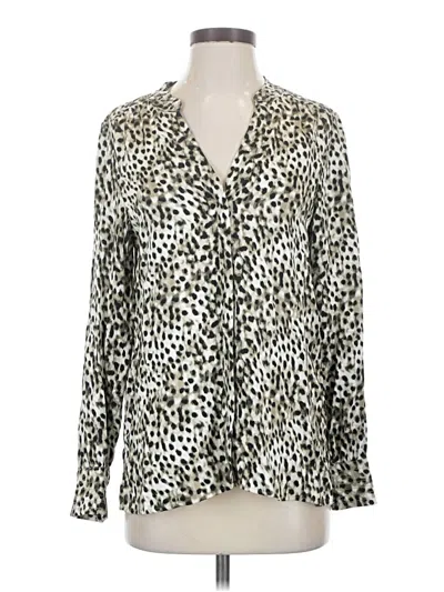 Pre-owned Tommy Bahama Long Sleeve Blouse In Silver