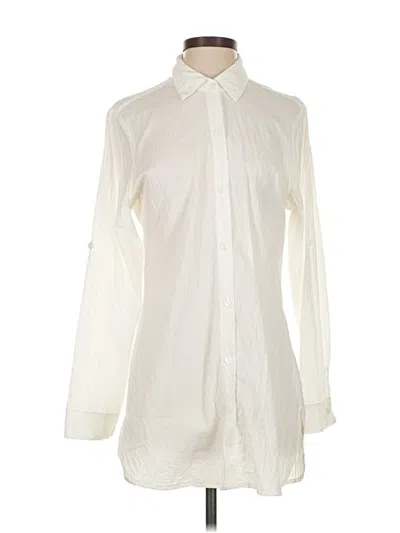 Pre-owned Tommy Bahama Long Sleeve Blouse In White