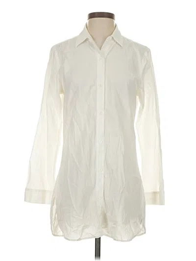 Pre-owned Tommy Bahama Long Sleeve Blouse In White