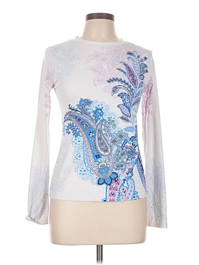 Pre-owned Tommy Bahama Long Sleeve Blouse In White