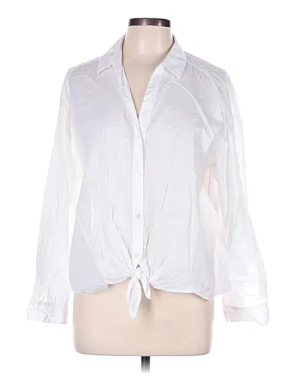 Pre-owned Tommy Bahama Long Sleeve Blouse In White