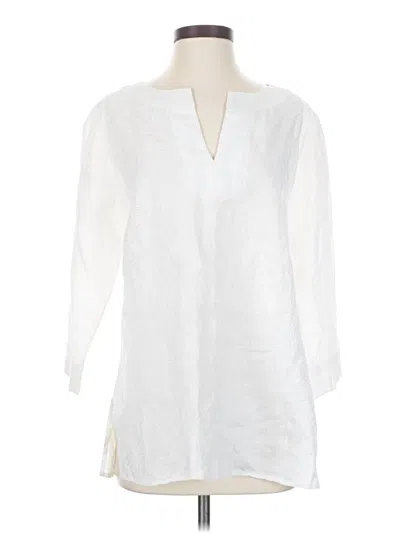 Pre-owned Tommy Bahama Long Sleeve Blouse In White