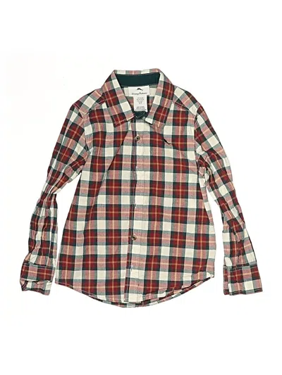 Pre-owned Tommy Bahama Kids' Long Sleeve Button Down Shirt In Burgundy