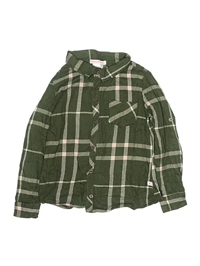 Pre-owned Tommy Bahama Kids' Long Sleeve Button Down Shirt In Green