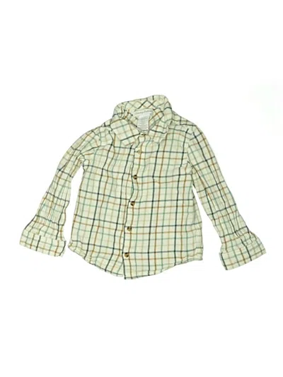 Pre-owned Tommy Bahama Kids' Long Sleeve Button Down Shirt In Green