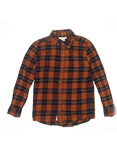 Pre-owned Tommy Bahama Kids' Long Sleeve Button Down Shirt In Orange