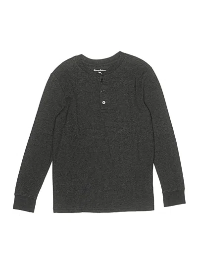 Pre-owned Tommy Bahama Kids' Long Sleeve Henley Shirt In Gray