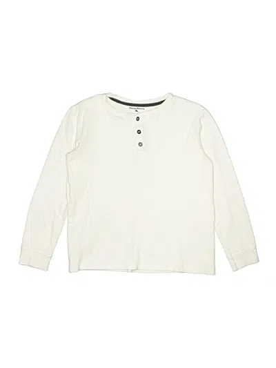 Pre-owned Tommy Bahama Kids' Long Sleeve Henley Shirt In Ivory