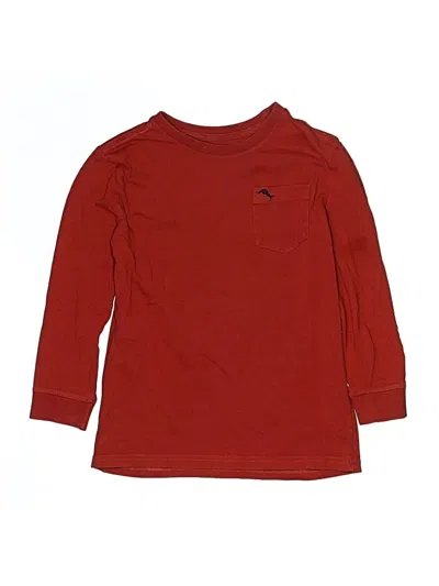 Pre-owned Tommy Bahama Kids' Long Sleeve Henley Shirt In Red