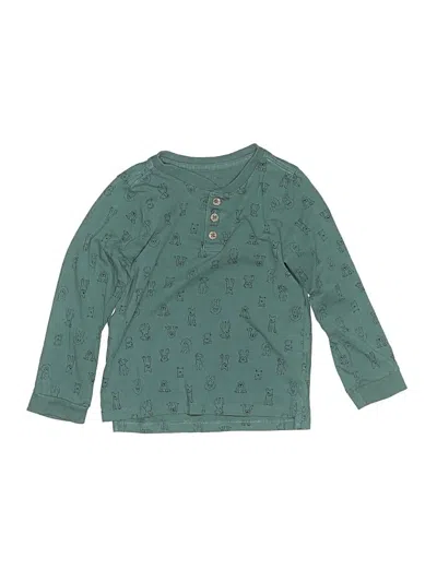 Pre-owned Tommy Bahama Kids' Long Sleeve Henley In Teal