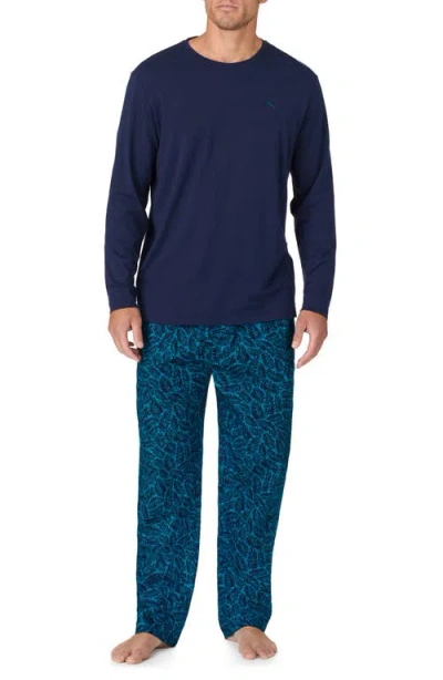 Tommy Bahama Long Sleeve Pajama T-shirt In Navy