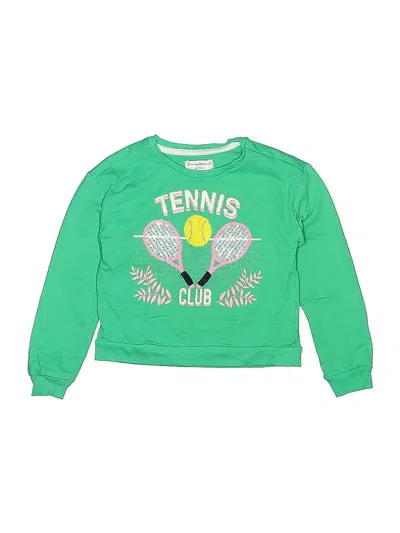Pre-owned Tommy Bahama Kids' Long Sleeve Top Green Crew Neck Tops
