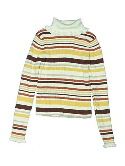 Pre-owned Tommy Bahama Kids' Long Sleeve Top Ivory Turtleneck Tops