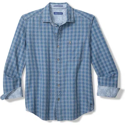 Tommy Bahama Lopez Island Check Cotton Dobby Button-up Shirt In Blue