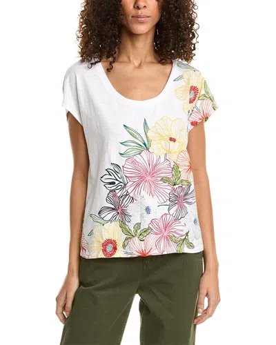 Tommy Bahama Lush Floral Lux Embroidered T-shirt In White