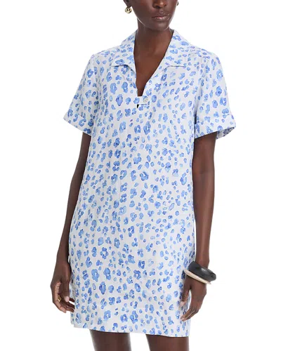 Tommy Bahama Lush Leopard Collared Dress In Blue