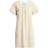 Tommy Bahama Lux Leopard Print Slub Cotton Jersey Minidress In Neutral