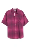 TOMMY BAHAMA TOMMY BAHAMA MADERA OMBRÉ PLAID SHORT SLEEVE SILK BUTTON-UP SHIRT