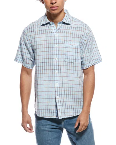 Tommy Bahama Manati Plaid Linen-blend Shirt In Blue
