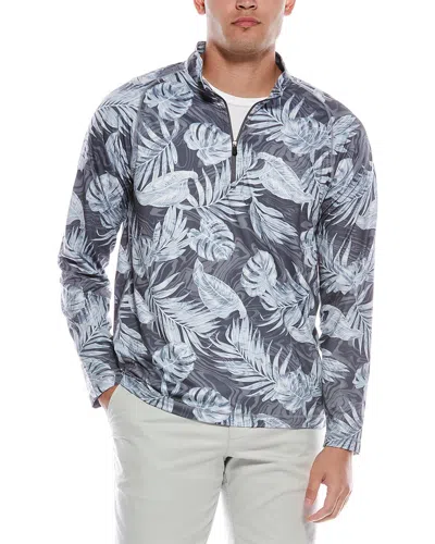 Tommy Bahama Marbled Monsterra 1/2-zip Pullover In Gray