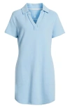 Tommy Bahama Marina Del Mar Cotton Brushed Fleece Minidress In Chambray Blue