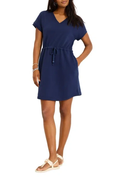 Tommy Bahama Marina Del Mar Cotton Fleece V-neck Dress In Neutral