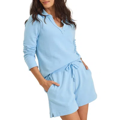 Tommy Bahama Marina Del Mar Cotton Johnny Collar Sweatshirt In Chambray Blue