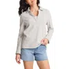 Tommy Bahama Marina Del Mar Cotton Johnny Collar Sweatshirt In Summer Grey Heather