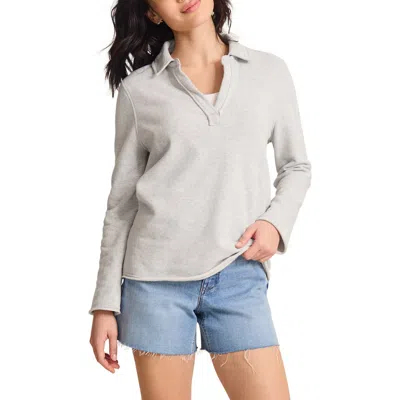 Tommy Bahama Marina Del Mar Cotton Johnny Collar Sweatshirt In Summer Grey Heather