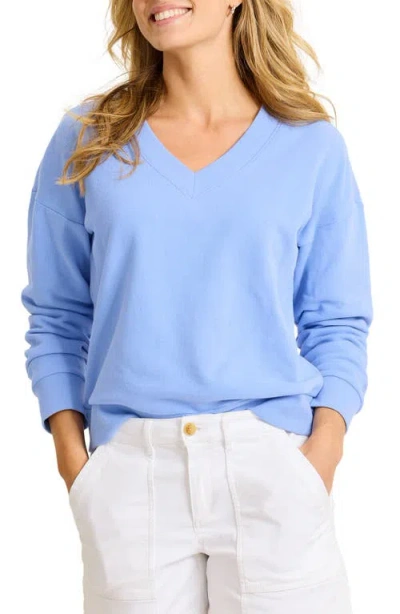Tommy Bahama Marina Del Mar Cotton V-neck Sweatshirt In Blue