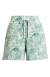 Tommy Bahama Marina Del Mar Forte Frond Print Cotton Shorts In Green