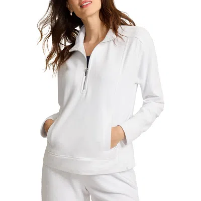 Tommy Bahama Marina Del Mar Half-zip Cotton Fleece Sweatshirt In White
