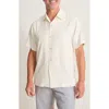 Tommy Bahama Maui Border Short Sleeve Silk Button-up Shirt In Continental