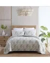 Tommy Bahama Maui Palm Of Cotton Reversible Quilt Set In Green