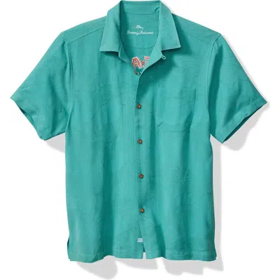 Tommy Bahama Meat Your Maker Floral Jacquard Silk Camp Shirt In Blue