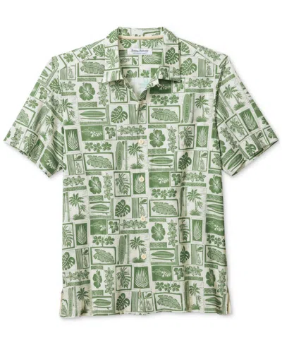 Tommy Bahama Men's Bahama Coast Island Stamp Short Sleeve Shirt In Green