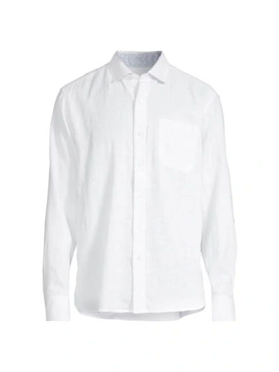 Tommy Bahama Men's Barbados Breeze Plaid Linen-blend Shirt In White