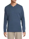 Tommy Bahama Men's Bay Cove Long-sleeve V-neck T-shirt In Blue