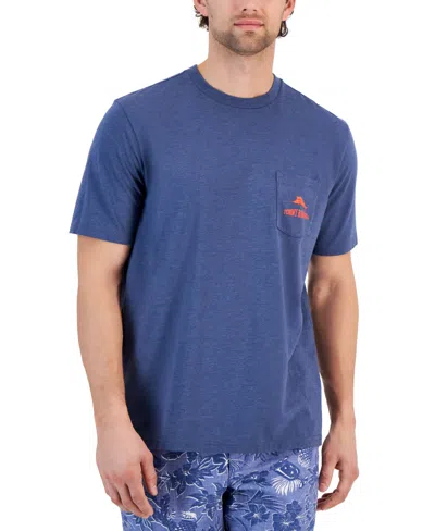 Tommy Bahama Men's Bench Warmer Logo Graphic Pocket T-shirt In Navy Heather