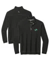 Tommy Bahama Men's Black Detroit Lions Big Tall Montego Bay Half-zip Jacket In Black