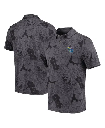 Tommy Bahama Men's Black Kansas Jayhawks Miramar Blooms Polo Shirt In Gray