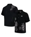 Tommy Bahama Men's Black New York Jets Hibiscus Camp Button-up Shirt In Black