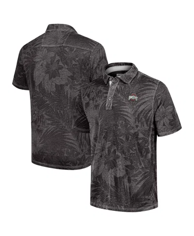 Tommy Bahama Men's Black Ohio State Buckeyes Big Tall Sport Santiago Paradise Polo Shirt In Gray