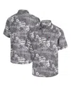 Tommy Bahama Men's Black Ohio State Buckeyes Coconut Point Isla Palmetta Camp Button-up Shirt In Gray