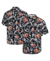 Tommy Bahama Black Georgia Bulldogs Veracruz Cay First Down Blooms Button-up Shirt In Gray