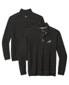 Tommy Bahama Men's Black Philadelphia Eagles Sport Tobago Half-zip Pullover Sweatshirt In Black