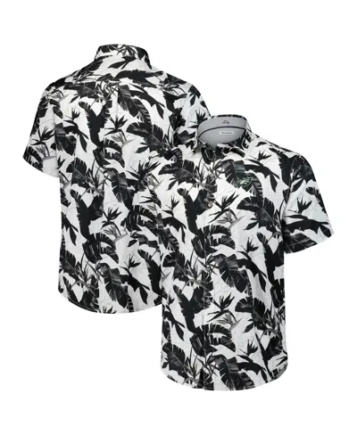 Tommy Bahama Black Washington Commanders Sport Harbor Island Hibiscus Camp Button-up Shirt