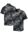 Tommy Bahama Men's Black Atlanta Falcons Coast Luminescent Fronds Camp Islandzone Button-up Shirt In Black